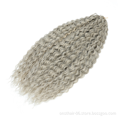 Onst Soft Water Wave Crochet Hair Synthetic Braid Hair  30 Inch Deep Wave Braiding Hair Extension Blonde 27-613